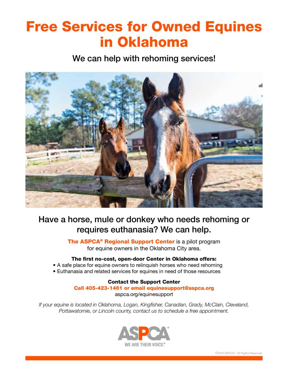 ASPCA OKC Area Equine Support Center Oklahoma Equine Law
